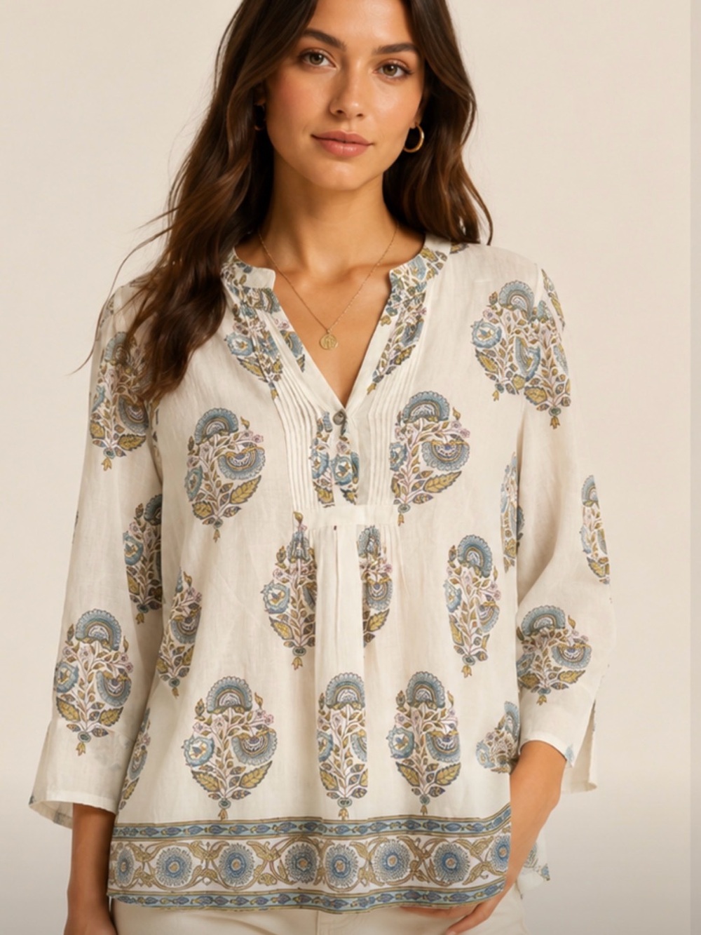 Roller Rabbit XL Cotton Floral Paisley Tunic Top